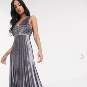 ASOS DESIGN cami strappy back pleated skater maxi